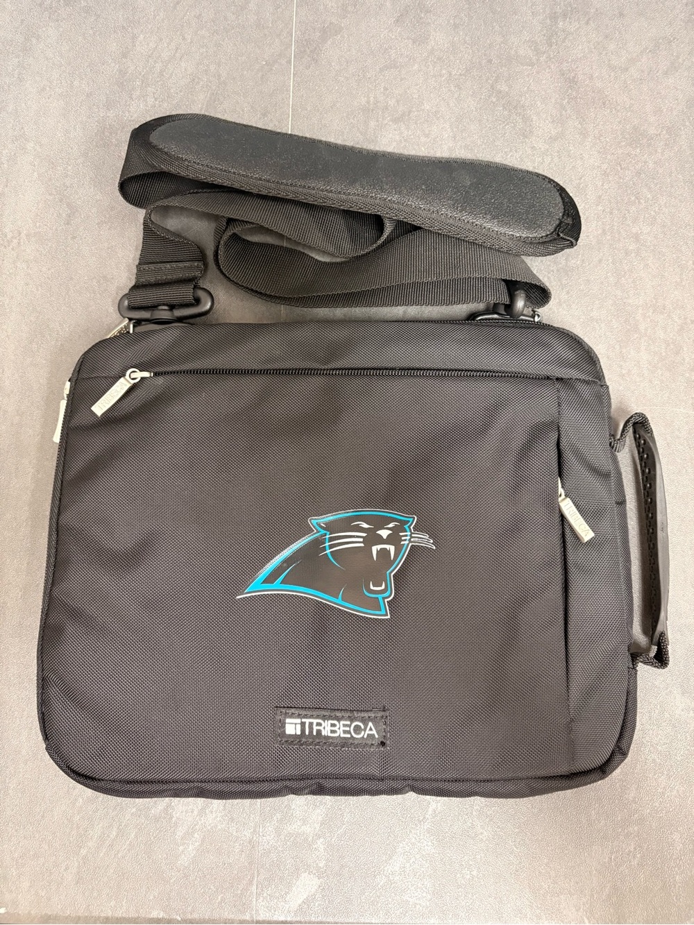 Black Carolina Panthers Crossbody Messenger Bag